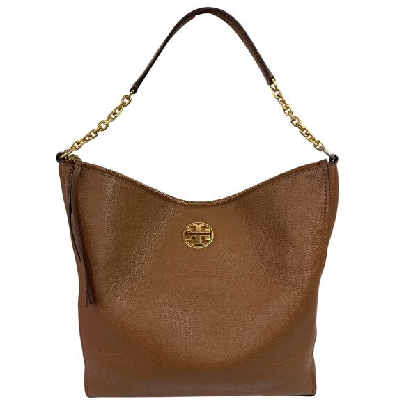 Tory Burch Carson Top Handle Hobo Bag, Brown, Ships Fast - Picture 1 of 14